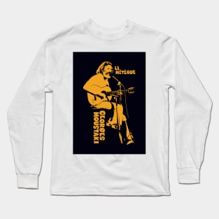 Le Métèque: Tribute Illustration to Georges Moustaki's Iconic Chanson Long Sleeve T-Shirt